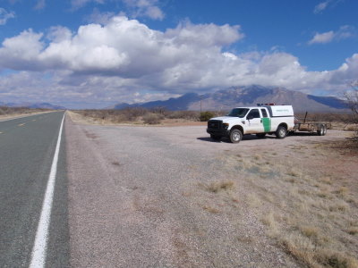Border Patrol vehicle supporting ATV Patrols.
